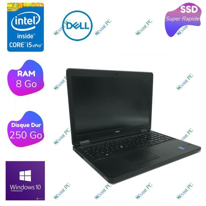 Dell Latitude E5550 - Intel Core I5 5200u - Ram 8 Go - Ssd 250 Go - 15.6- Fhd - Windows 10 Professionnel - Ordinateur Portable