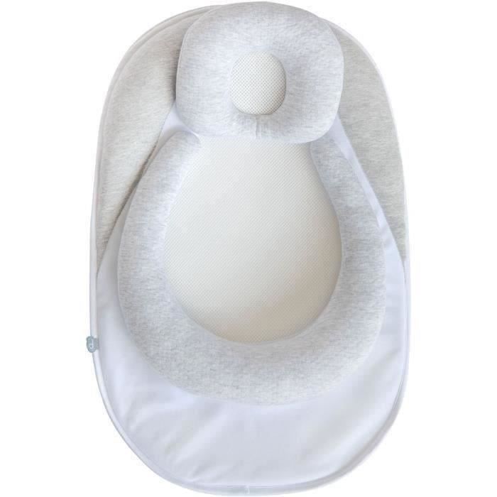 DOMIVA Cale bébé Safety Pad 3D - Coton et Polyester - Coussin de jambe amovible - Gris - 40 x 65 cm