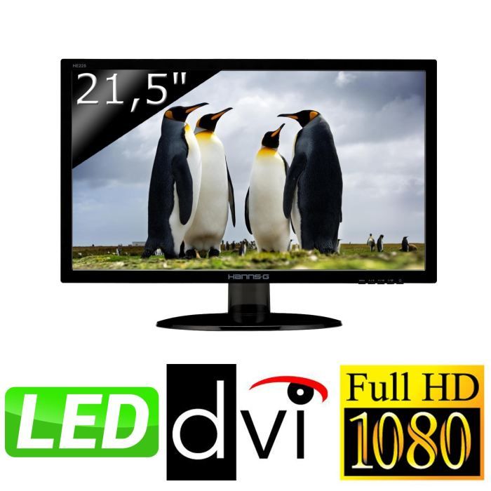 HANNSPREE Écran LED HE225DPB 21.5- 16/9 1920 x 1080 250 cd/m2 5 ms haut-parleurs DVI-D/VGA