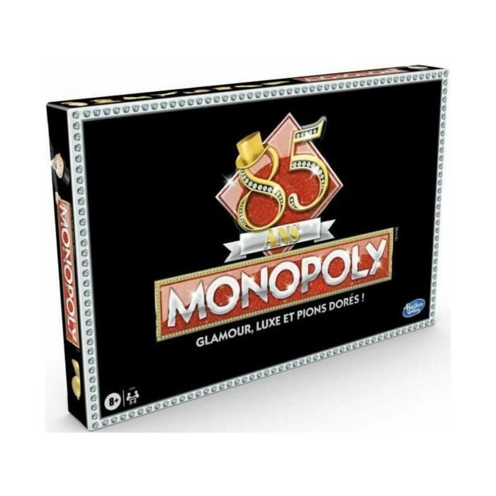 Jeu Societe Monopoly Luxe et Pions Dores Collection 85eme anniversaire pions de collection Plateau original Nouvelle Edition Versi