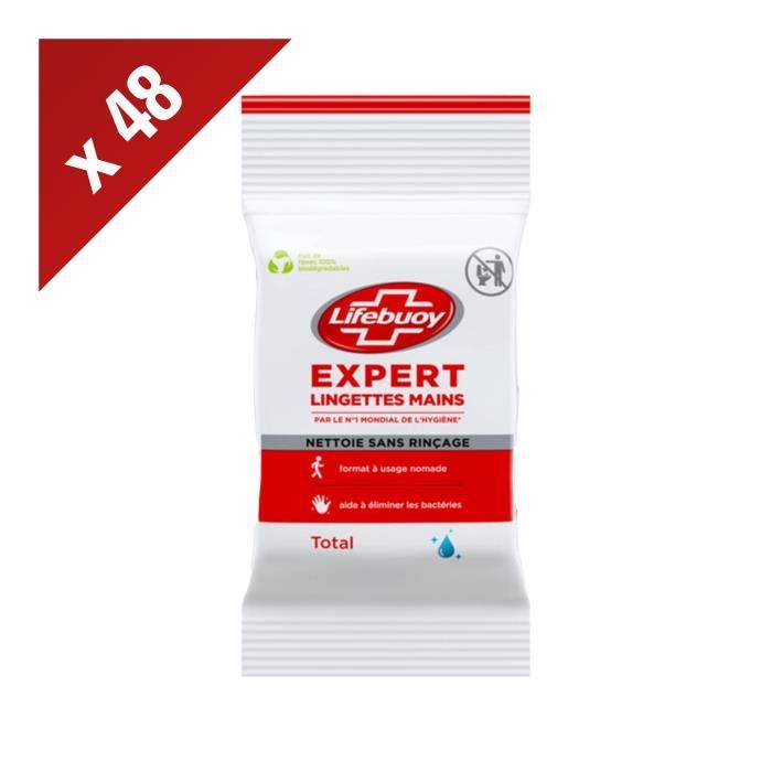 LIFEBUOY Lot de 48 Paquets De Lingettes mains x10