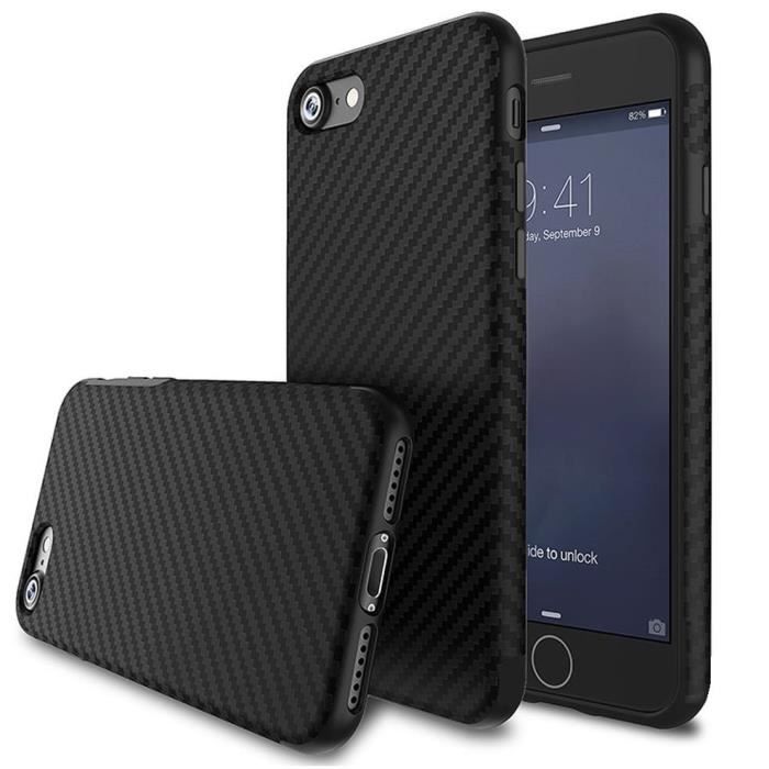 Coque iPhone 8 Carbone Noir