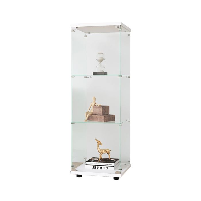 Vitrine en Verre Trempé à Trois Couches, Bibliothèque de Salon en Verre ...