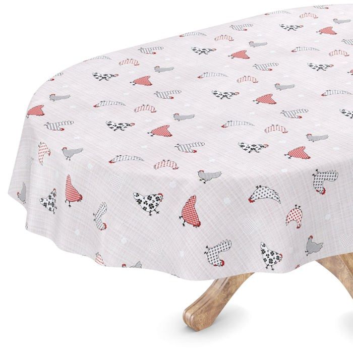 Nappe En Toile Cirée Lavable Motif Campagne - Dimensions 180x140 Cm - Imperméable Et Facile à Nettoyer - Pour Table Intérieur/extérieur