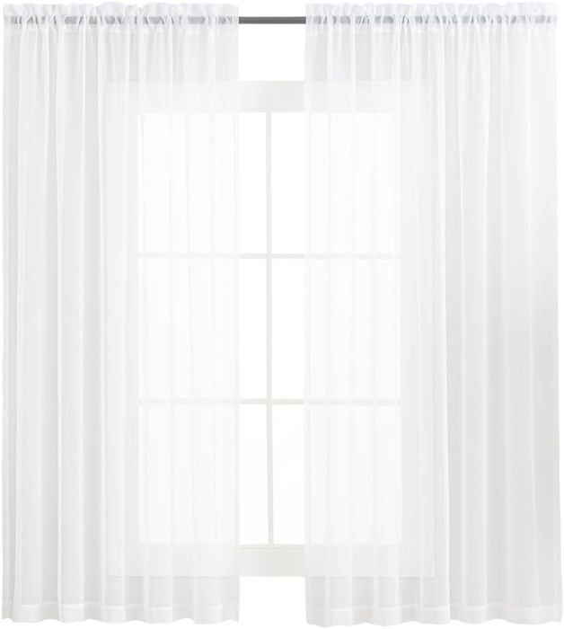 ACMHNC Rideau Brise-bise en Voile Court, Rideau Voilage Transparent