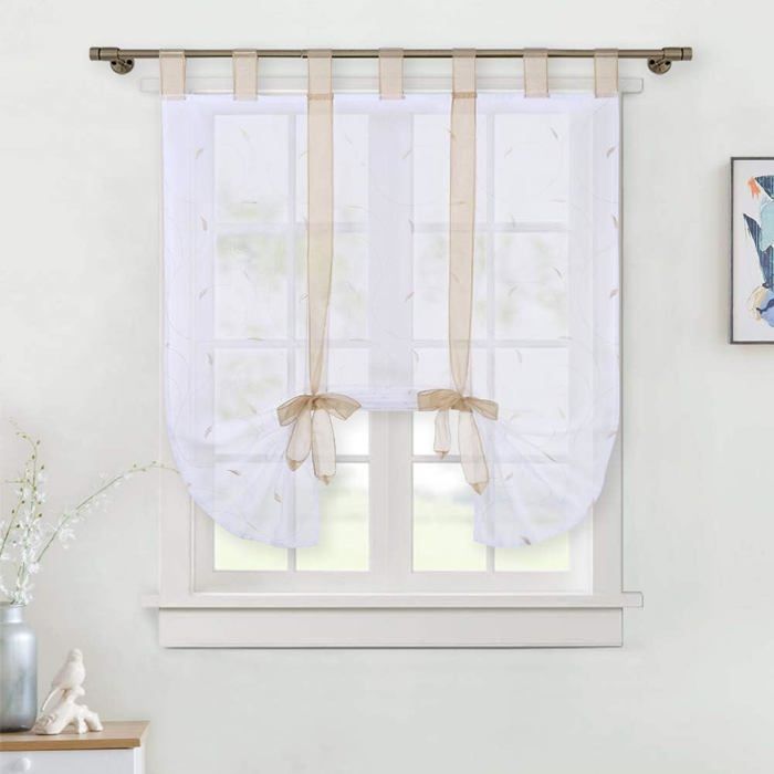 Rideau Voilage Izielad – Style Campagne – 125x68 Cm – Pour Cuisine Ou Salle De Bain