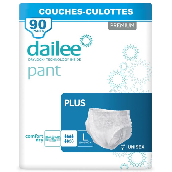 Dailee Pants Plus L 90x Couches Adultes Couche Culotte Incontinence Femme et Homme Slip Incontinence 90 Culotte Jetable Cdiscount Sante Mieux vivre