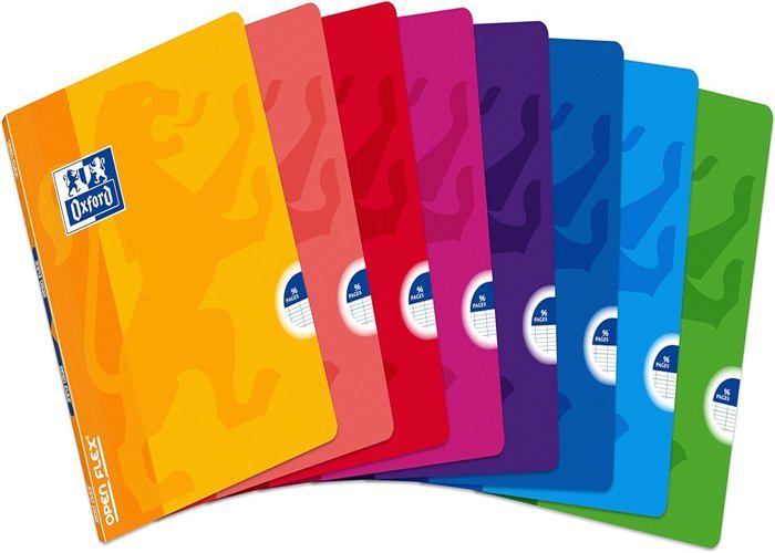 Cahiers Petits Carreaux 96p Cahiers Oxford OpenFlex A4 - Lot De 10, 96 Pages Petits Carreaux, Couleurs Assorties Fourniture Scolaire