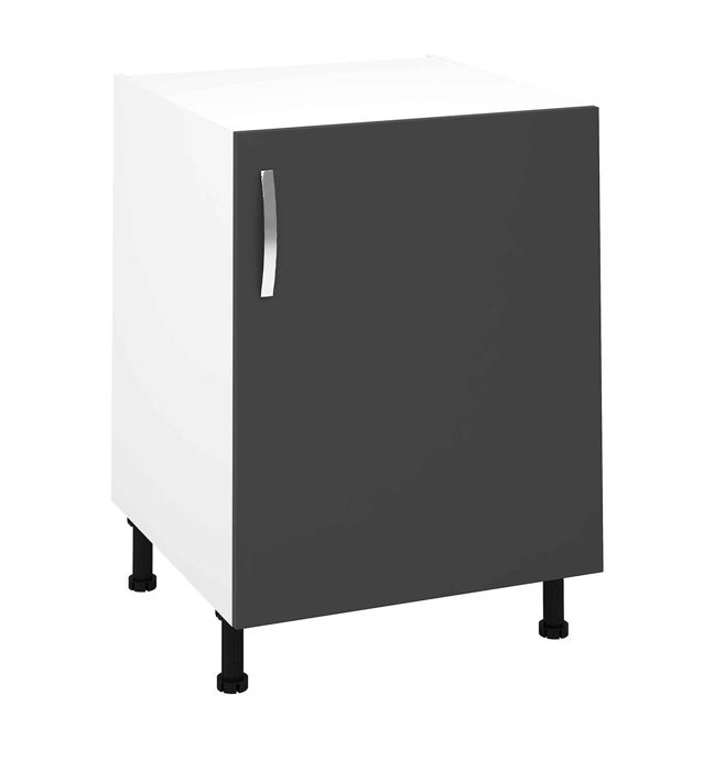 Meuble bas de cuisine avec 1 porte coloris gris - Hauteur 85 x Longueur 60 x profondeur 58 cm Meuble bas de cuisine avec 1 porte coloris gris - Hauteur 85 x Longueur 60 x profondeur 58 cm