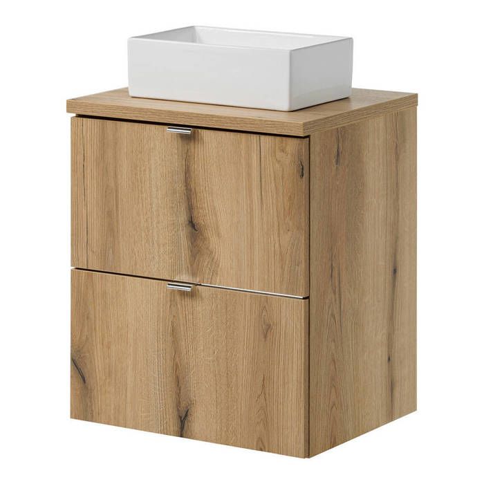 Meuble sous lavabo NEWPORT 50 x 71 x 40 cm effet chêne Meuble sous lavabo NEWPORT 50 x 71 x 40 cm effet chêne