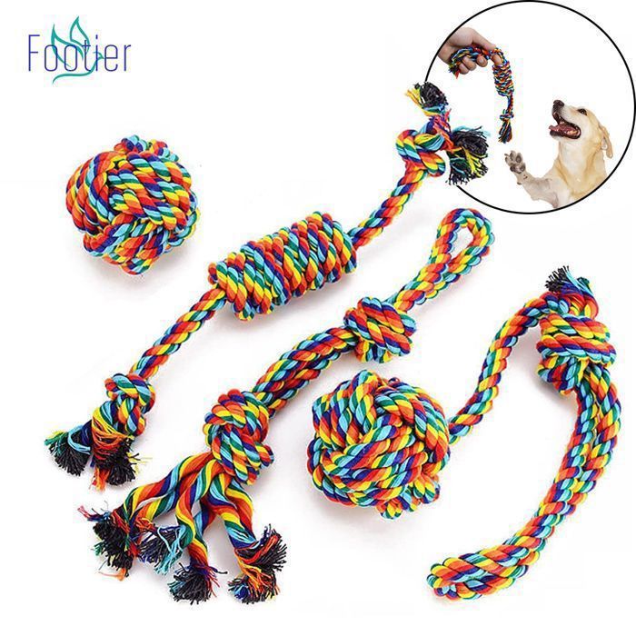 Comparer les prix de Jouets pour Chien 4 PCS Jouet Chien CordeDurables Indestructible Jouet à Mâcher Corde de Dentition pour Petit et Moyen Chien