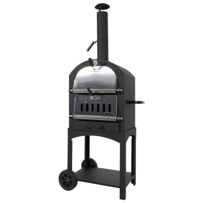 Barbecue au charbon de bois MCW-N15 Acier noir laqué haute température