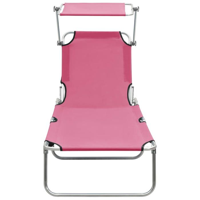 Bon plan Transat extérieur - JILI HOT - Chaise longue - pliable avec auvent acier rose magento - pour camping/jardin Thome4177187