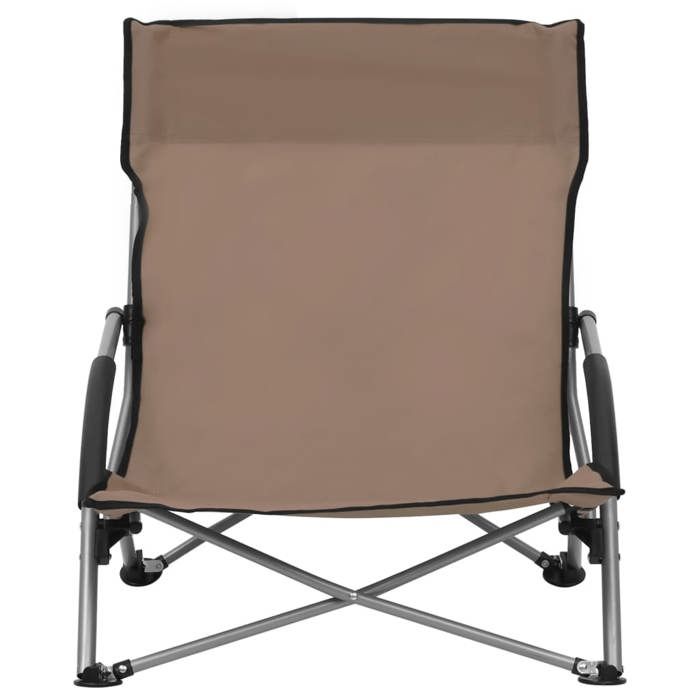 SWEETY Chaises de plage pliables lot de 2 Taupe Tissu - anticorrosion - 5.04kg CJ2300