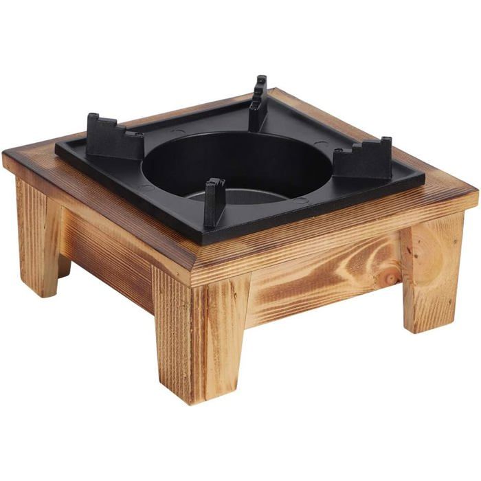 YSFMODE-Bbq Poêle À Alcool Étagère En Bois Barbecue Four Vaisselle Ustensiles De Cuisine Pour Pique-Nique En Plein Air