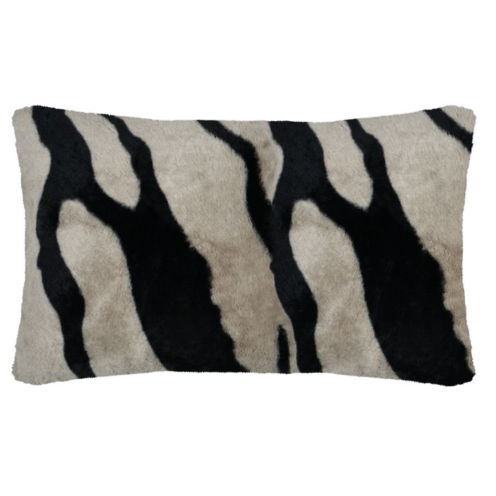 Coussin imprimé zèbre Taupe 50x80 cm