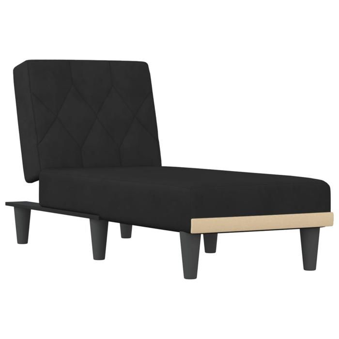 SOLO - TOP Méridienne/Chaise longue - 1 PLACE - Pour salon - noir velours LV2045