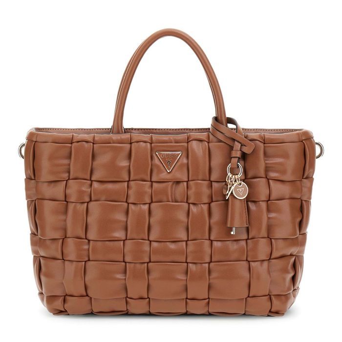 GUESS Sac à main marron pour femme Marion Satchel Cognac 328566