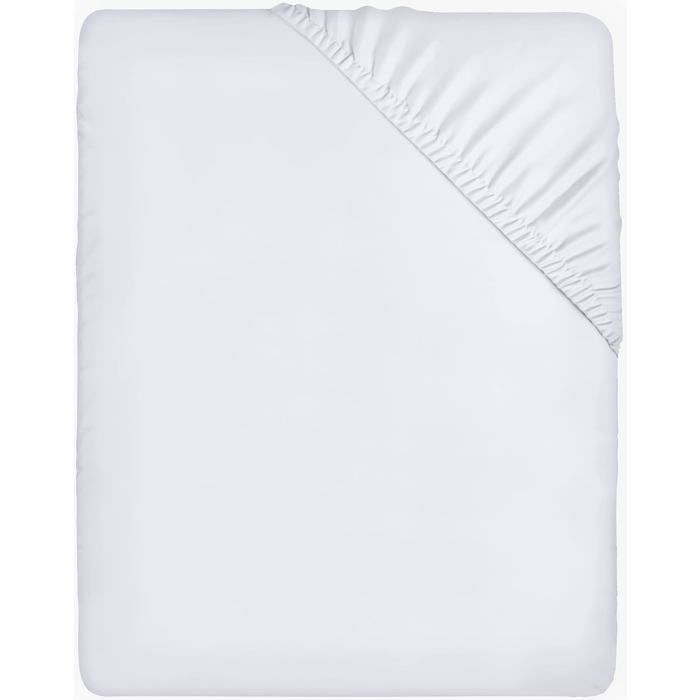 Bedding Drap Housse - Blanc 180 x 200 cm - Coupes de 35 cm pour Matelas épais - Polyester Microfibre brossée