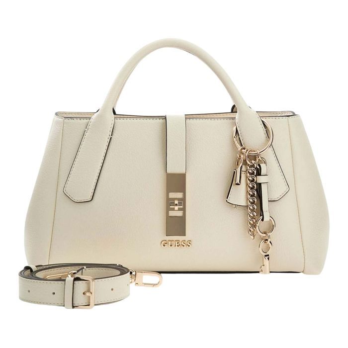 GUESS Sac à main crème pour femme - Brooke High Society Satchel Cream White 330417 GUESS Sac à main crème pour femme - Brooke High Society Satchel Cream White 330417