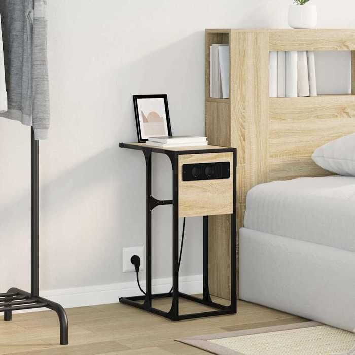 Table de chevet en bois dingénierie - vidaXL - Chêne sonoma - 41.5x26x60.5 cm - Durable - Étagères en bois
