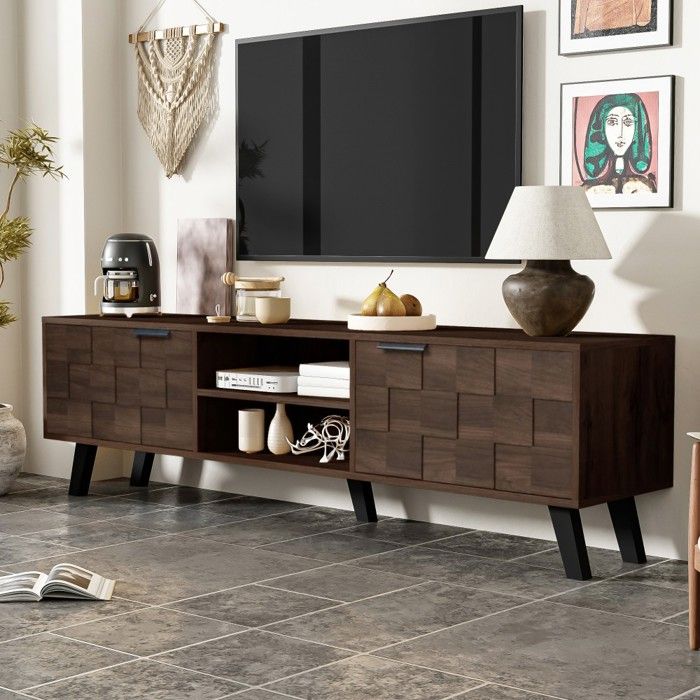 Meuble TV Design En Bois – Noir, Sans Marque, Neuf