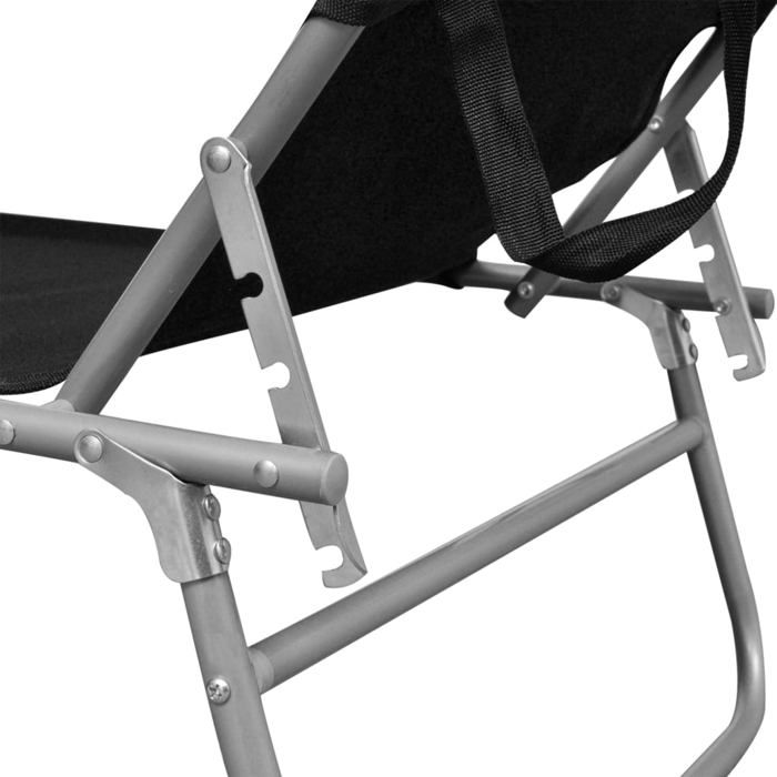 Sale 2026 Chaise longue pliable - BURKE - Transat 1 PLACE - avec auvent Noir Aluminium Cc597