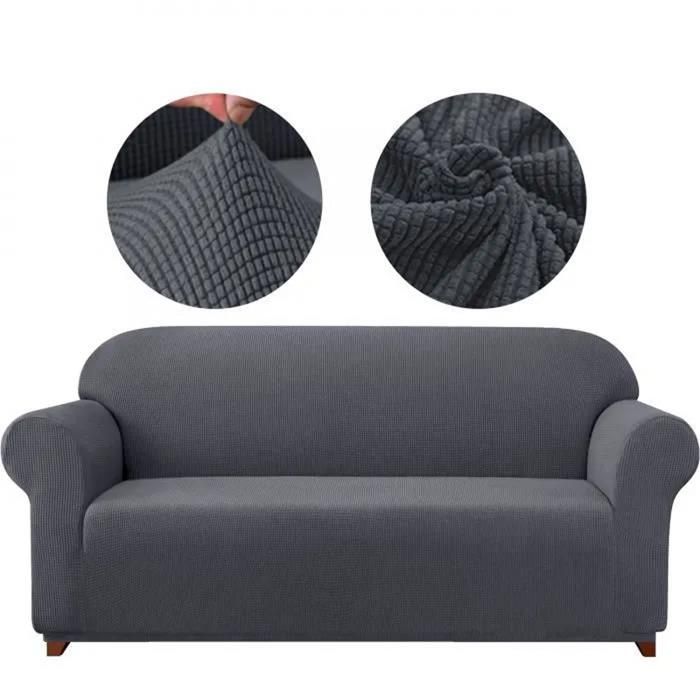 Housse de canapé 3 places - Super stretch - Gris foncé( 185-235cm