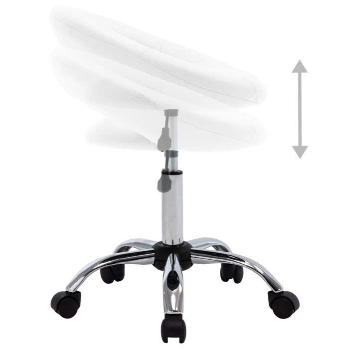 Blanc Meuble de Bureau(1 pcs）- SARAZYJ - Chaise de travail roulante - Blanc - Similicuir 46x43x(55 - 66)cm Hot26658894