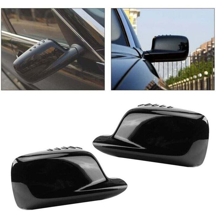 Coque de rétroviseur - PZCC - ABS - Noir - Compatible BMW E46 - Compatible BMW E65 - Compatible BMW E66 - Léger