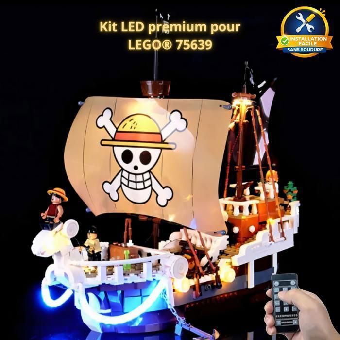 Kit LED – Installation facile pour LEGO® One Piece - Le bateau pirate Vogue Merry 75639 – Télécommande incluse