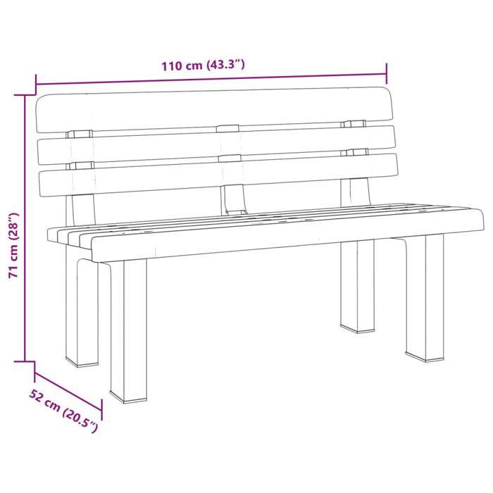 Sale 2026@ Banc de jardin anthracite 110x52x71 cm polypropylène - Banquette de balcon @5662