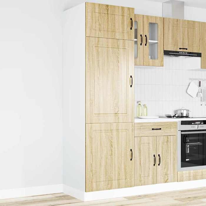 Cabinet de cuisine 1 PC Buffet Cuisine vaisselier Kalmar chêne sonoma bois dingénierie 60x57x207 cm A12693