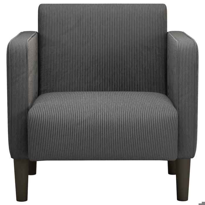 Gris Fauteuil simple - SWEETY Canapé-chaise accoudoirs gris foncé 54cm tissu velours côtelé 69x68x74 5cm CL91812908671