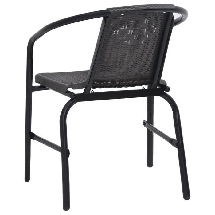 Chaises de jardin - (lot de 4) - Meuble de Siège - Rotin plastique et acier 110 kg CC982