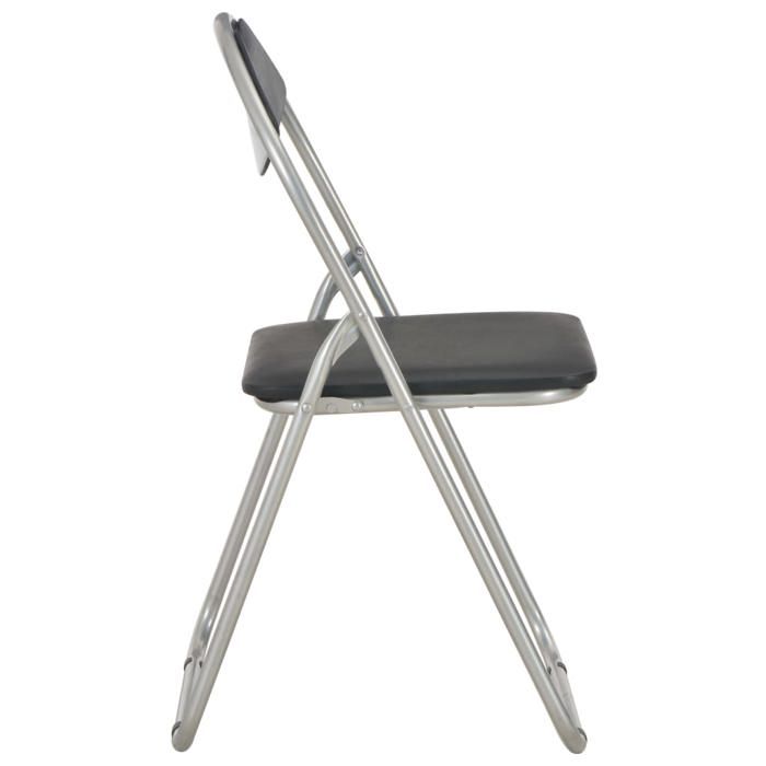 Confortable Chaises pliantes à manger (6 pcs) Applications larges 110 kg par siège noir similicuir__19435