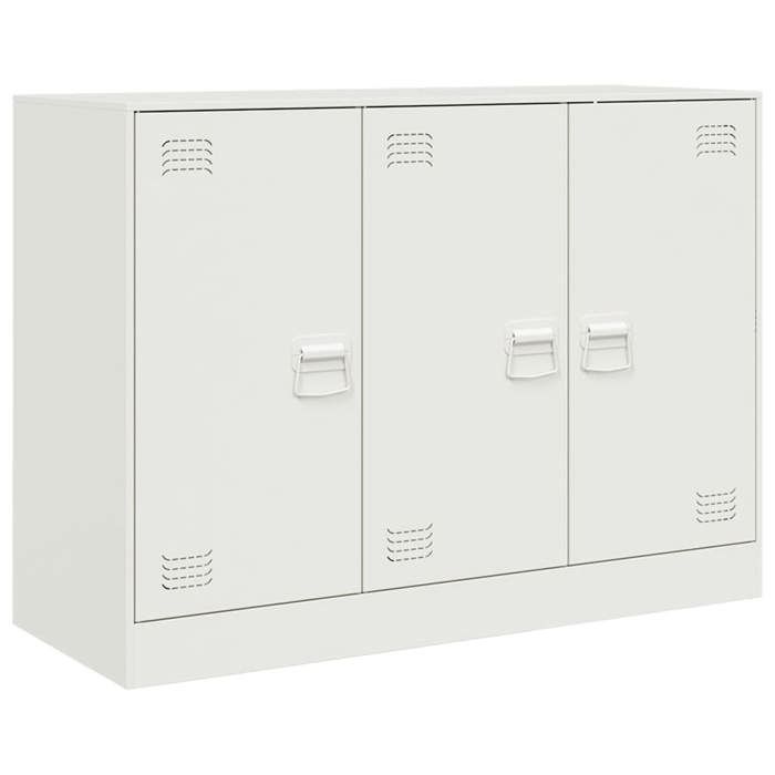 Buffet bas séjour{1 pièce}meuble de rangementdesign épuré blanc 99x39x73 cm acier yux41j37