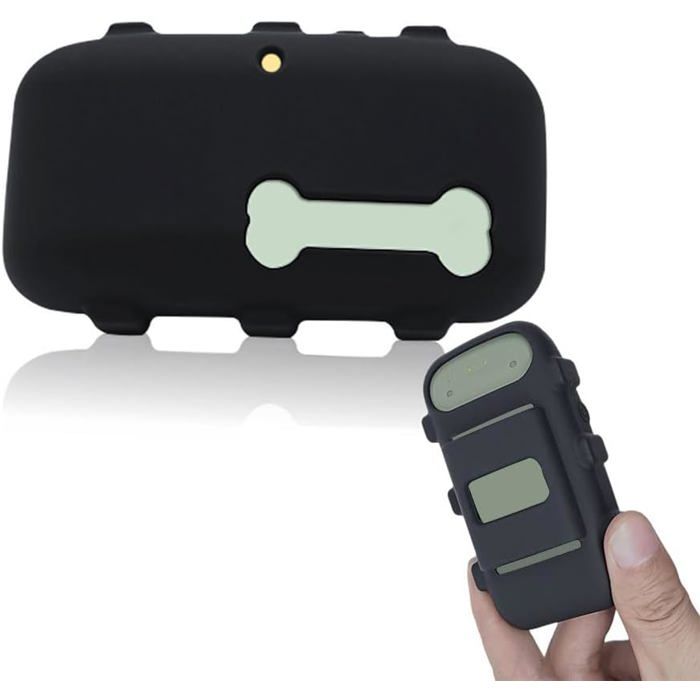 Support en silicone compatible avec traqueur GPS Tractive XLAccessoires en caoutchouc anti-rayuresCoque robuste avec sangleNoir