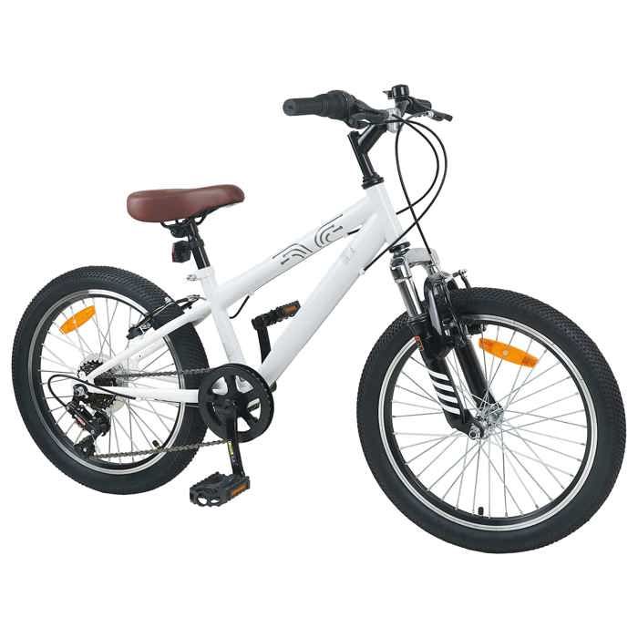 Vélo de montagne 24 pouces 6-vitesse pour les 8-12 ans - vidaXL - acier - blanc - 159 x 56 x 101 cm 7620737