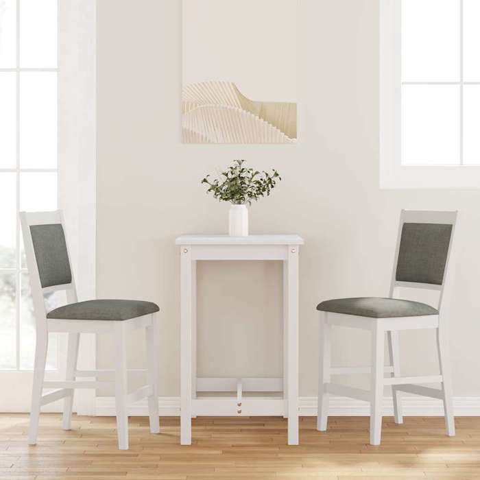 RemiseTabourets de Bar avec Coussins (2 pcs) Blanc et Gris 50x52x104 cm avec dossier pour Cuisine nhz16susg29a