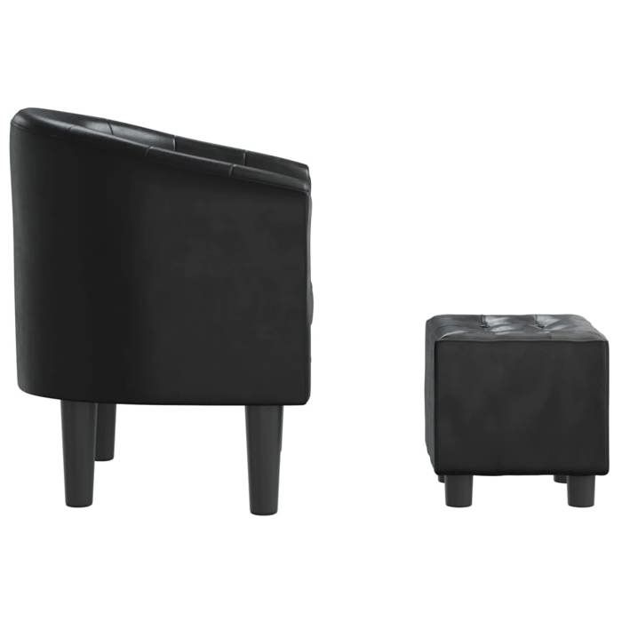 Magnifique Chaise cabriolet avec repose-pied noir similicuir - design polyvalent - pour maison - Noir 13.2 kg 2026_555110