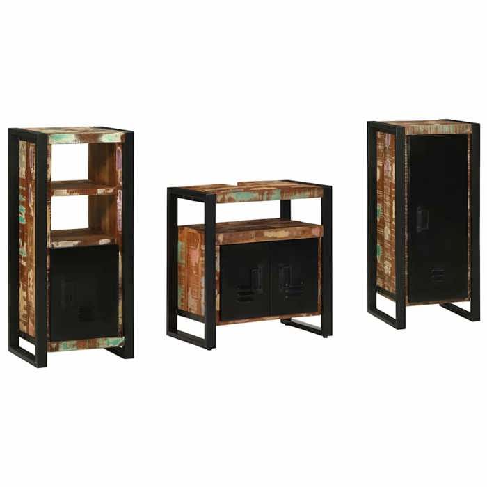 Magnifique Meubles de salle de bain 3 pc Multicolore et noir - Résistance à lhumidité &4690