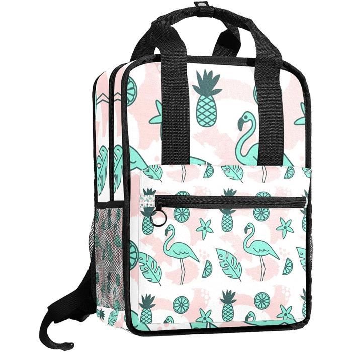 Sac Bandoulière Chala Charmant - Style Hobo, Imprimé Flamant Rose Sur Fond Marine