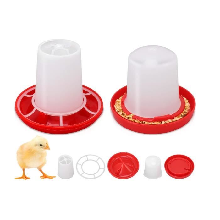 Kit dalimentation et dabreuvoir - Poussins - Conception Rotative - Alimentation Automatique - Couleur Blanche
