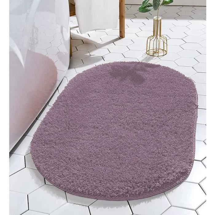 Tapis De Bain 50x80 Cm Antidérapant Microfibre Rose - Absorbant Doux Lavable Machine