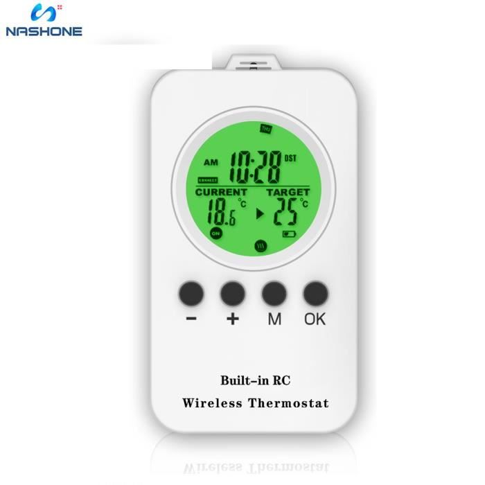 Thermostat Régulateur,Nashone Prise Thermostat d'Ambiance Sans Fil