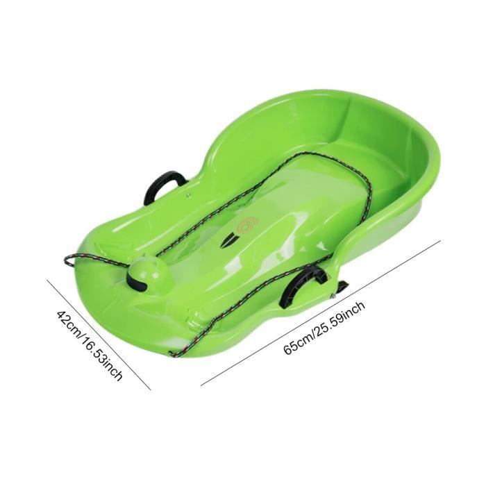 Luge de neige, luge de ski avec freins, luge classique dirigeable pour enfants et adolescents