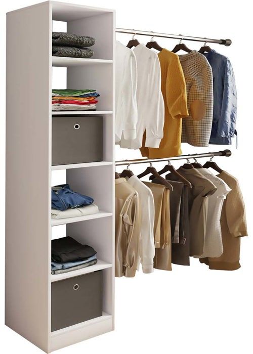 Dacho2 armoire de rangement étagère avec 2 x barre de suspension 6
