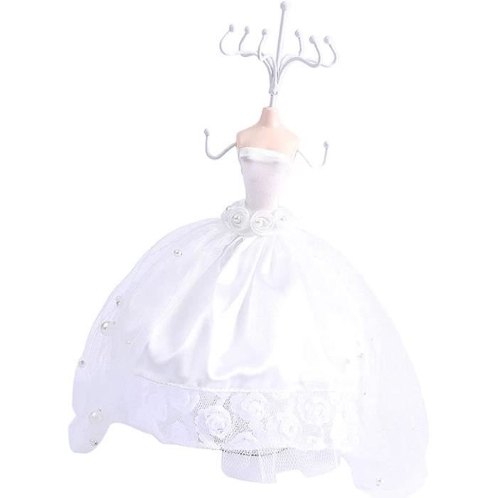Présentoir à Bijoux Princesse Robe Collier Porte-Bijoux Dame Modèle Robe Chaussures à Talons Boucle d'oreille Collier Bague Porte-Bijoux Présentoir(Grille de Fer