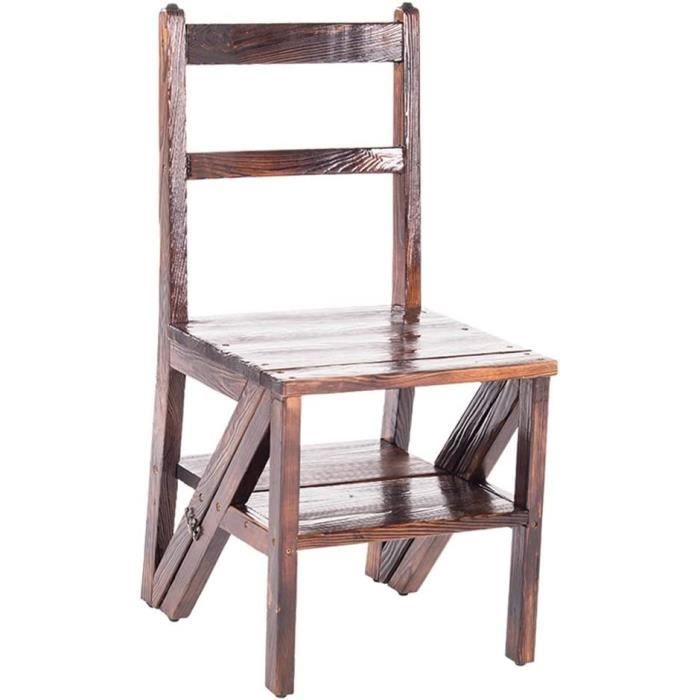 Tabouret Escabeau Pliant 3 Niveaux – Bois Multifonction – Chaise Pliante échelle